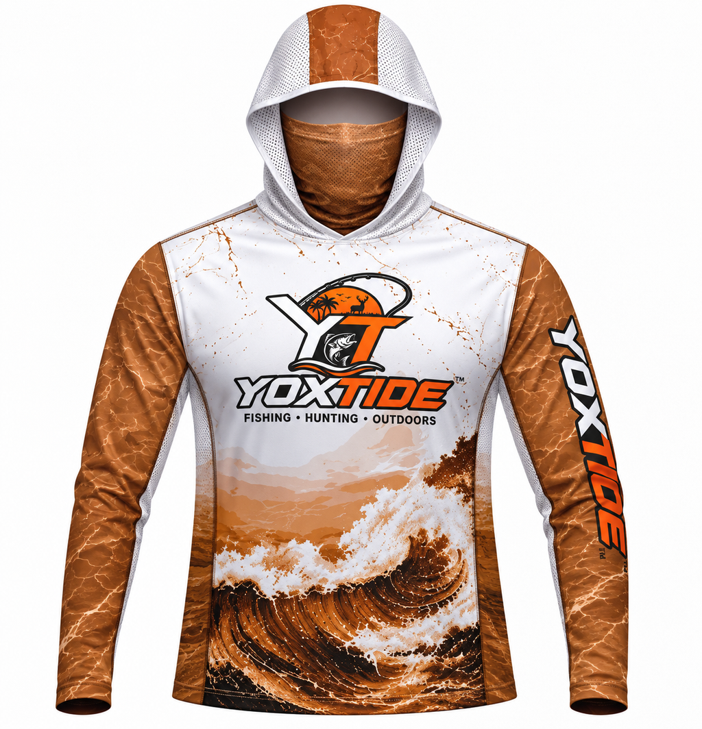 YOXTIDE™ Performance Fishing & Hunting Hoodie – Brown Wave