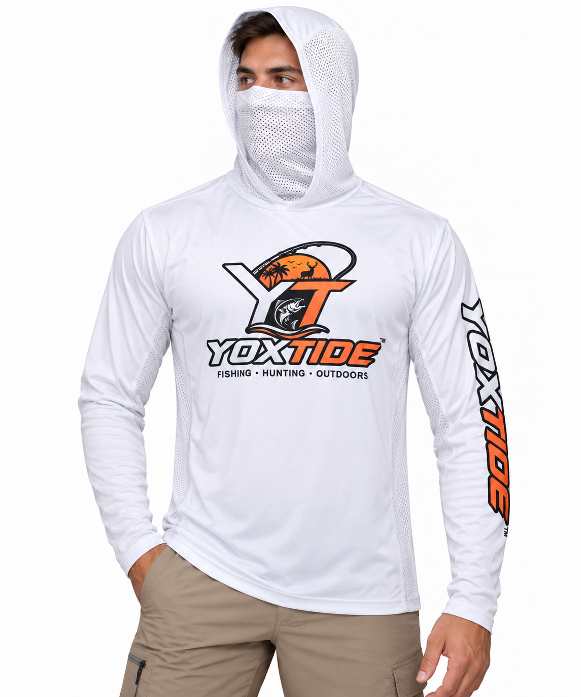YOXTIDE™ Performance Fishing & Hunting Hoodie – Classic White
