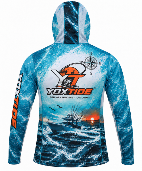 YOXTIDE™ Performance Fishing & Hunting Hoodie – Boat & Compass